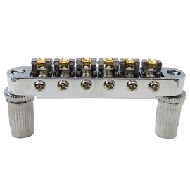 ATIODYUUK Tune-O-Matic Bridge w/Roller Saddles Fits for Epiphone Les Paul, SG, ES, Dot(Silver)