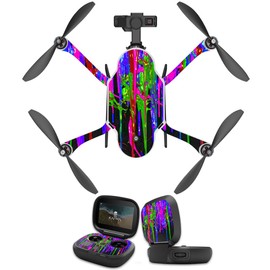 MightySkins Skin Compatible with GoPro Karma Drone Headphones wrap Cover Sticker Skins Drips