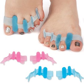 DEFGNOP Zehenspreizer Silikon,Silikon-Zehentrenner für korrekte Hallux valgus, hammerzehen korrektur, Toe Spacer, Zehentrenner für Pediküre Hallux Valgus, Universalgröße für Damen und Herren, 4 Stück