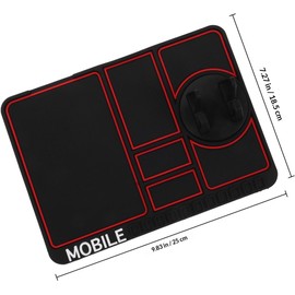 Alipis Almohadilla Antideslizante Material PVC Resistente al Calor Soporte Giratorio 360° para Teléfono y Objetos en Coche para Tablero Interior Rojo