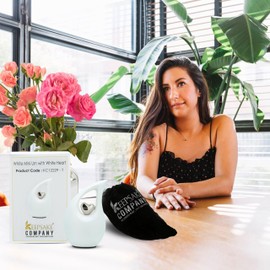 KEEPSAKE COMPANY White Teardrop Small Urns for Human Ashes/Mini Urn with Sky Blue Heart/Cremation Keepsakes for Ashes/Ash Holders (White Matte, Extra Small - EXS (3 Cu in))