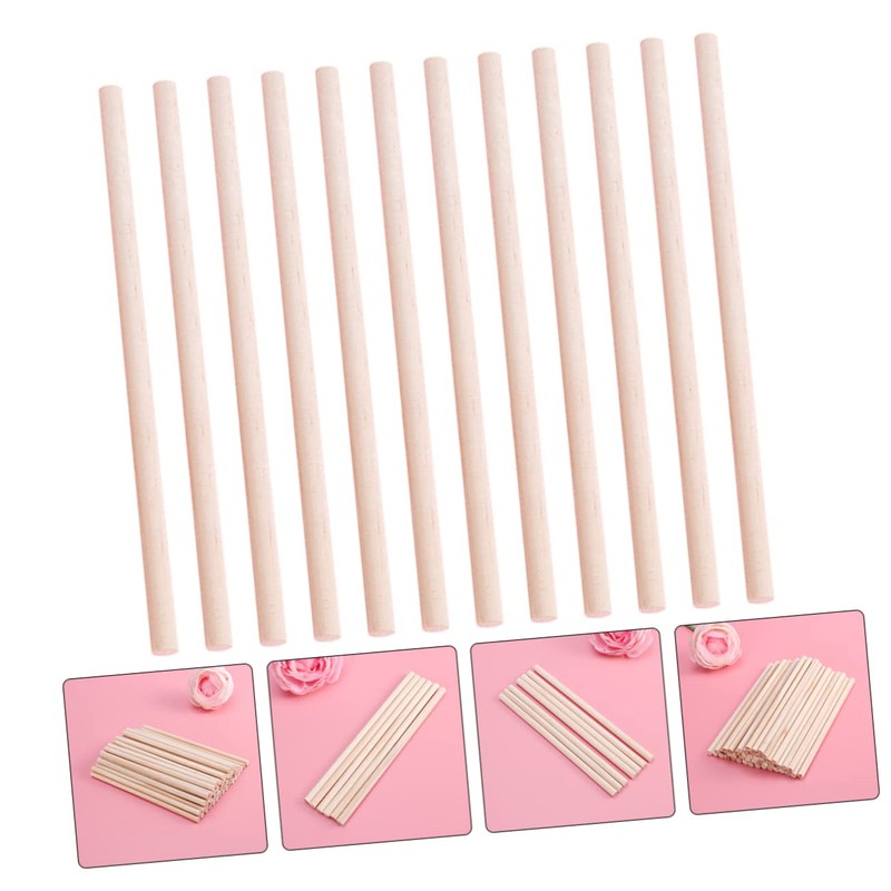 CORHAD Long Wooden Craft Sticks 50pcs Macrame Dowel Rods for