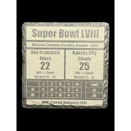 iWoodMD Kansas City Chiefs 4x Super Bowl Champs "Set in Stone" Slate Coasters (set of 4)
