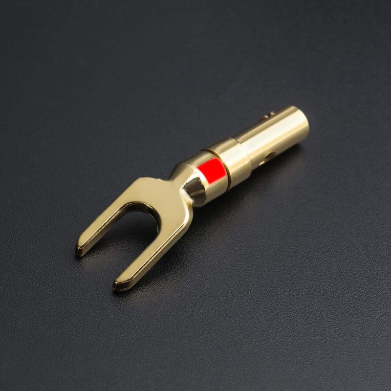 ECSiNG 8Pcs U Fork Y Spade Speaker Connectors 4mm Copper