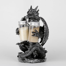 Salt and Pepper Shakers Set Holder Figurines Sculpted Dinosaur Dragon Figurine for Kitchen,Bar,Restaurant