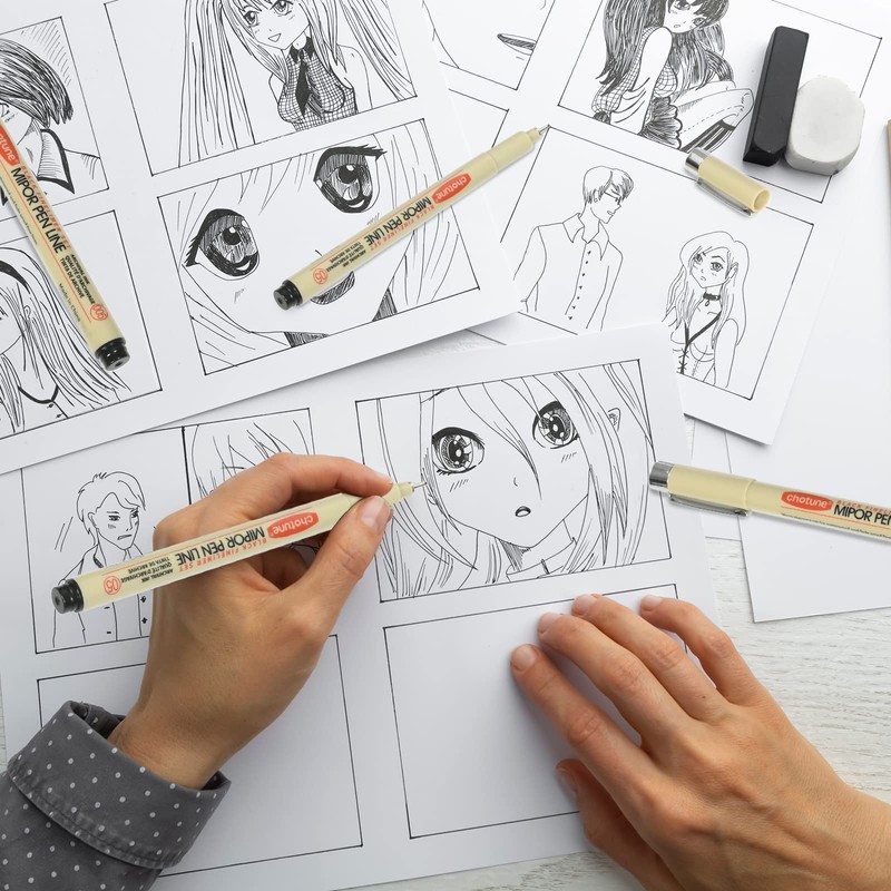 GETHPEN Micro Fineliner Set, 6 Pack Black Micro Fine Point