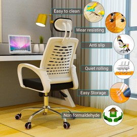 Office Chair Mat for Hardwood Floor & Tile, Floor Protector,Round Floor Mats, Desk Chair Mat, Office Chair Mat for Office & Home Gaming Floors - 45" EVA Material, Non-Slip, Without Curling