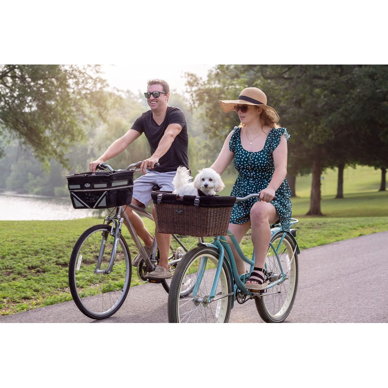 Travelin K9 Pet-Pilot MAX Wicker Bike Basket for Dogs/Cats -