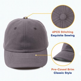 XIAOHAWANG Classic Kids Baseball Hat for Girl Cotton Baby Sun Hat Summer Toddler Boys Baseball Cap (Dark Gray, 52cm)