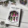 24 Pcs Rainbow Gradient Press on Nails Leopard Print Acrylic