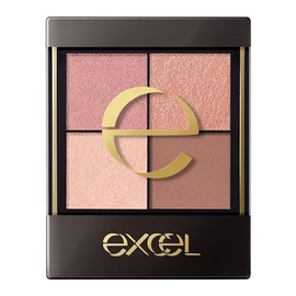 Excel Real Close Shadow CX08 Quartz Ring Eyeshadow Palette Makeup 4-Color 3 Textures (Glossy, Glitter, Matte)