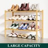 Smiry Shoe Rack, 3 Tier Bamboo Shoe Organizer, Stackable Free