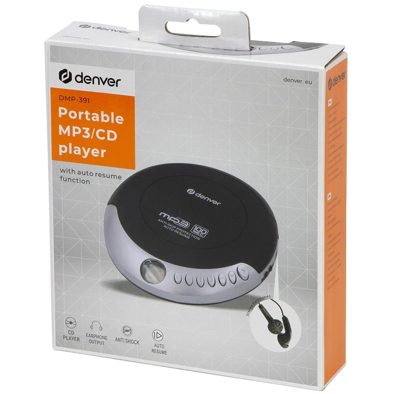 Denver DMP-389 Portable MP3/CD Player Black