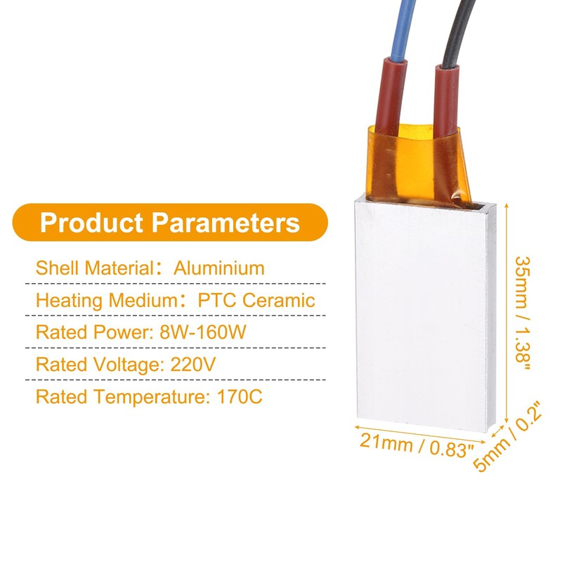 sourcing map 2 Pcs PTC Heating Element, AC DC 220V