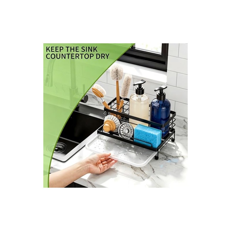 Cisily Sponge Holder for Kitchen, Sink Organizer, Kitchen Sink Accessories