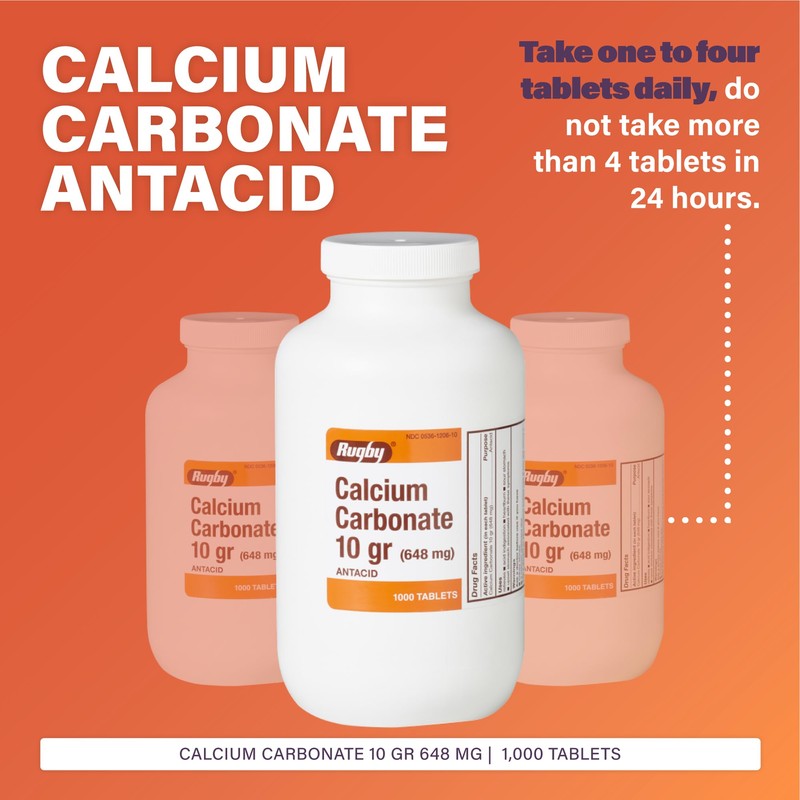 Rugby Calcium Carbonate 10 gr (648 mg) - Antacid -