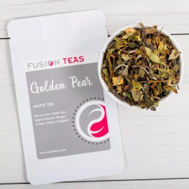 Fusion Teas Golden Pear Peony White Tea (Bai Mu Dan) - Loose Leaf - Fusion Teas - 2 oz Pouch