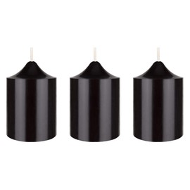 SRG 3 pcs Unscented Black Dome Top Round Pillar Candle, Hand Poured Premium Wax Candles 2 Inch x 3 Inch, Home Décor, Wedding Receptions, Baby Showers, Birthdays, Celebrations, Party Favors & More