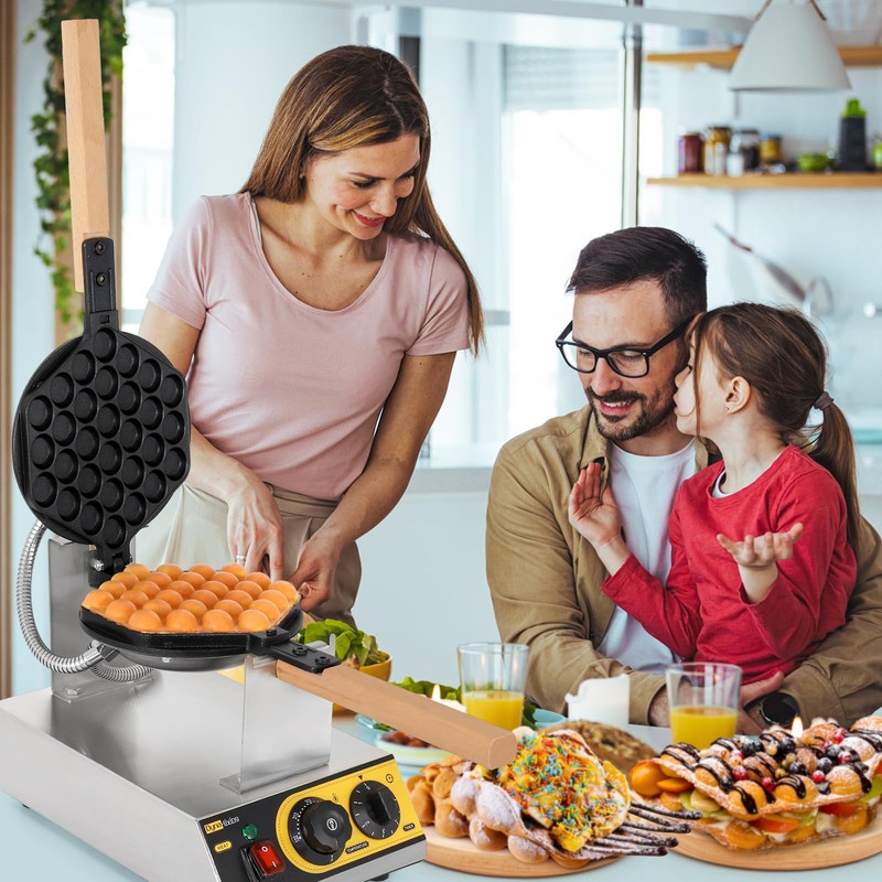 Dyna-Living Bubble Waffle Maker Commercial Bubble Waffle Iron 1400W Electric
