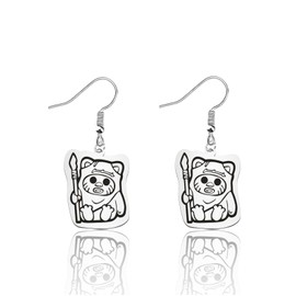 TGBJE SW Movie Lovers Gift SW Movie Merchandise Ewok Quote Earring Park Ranger Inspired Jewelry Cartoon Character Gift (C-Park Ranger earring)