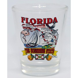 Florida State Elements Map Shot Glass