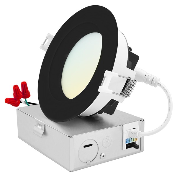 LUXRITE 4 Inch LED Recessed Ceiling Light with Junction Box,