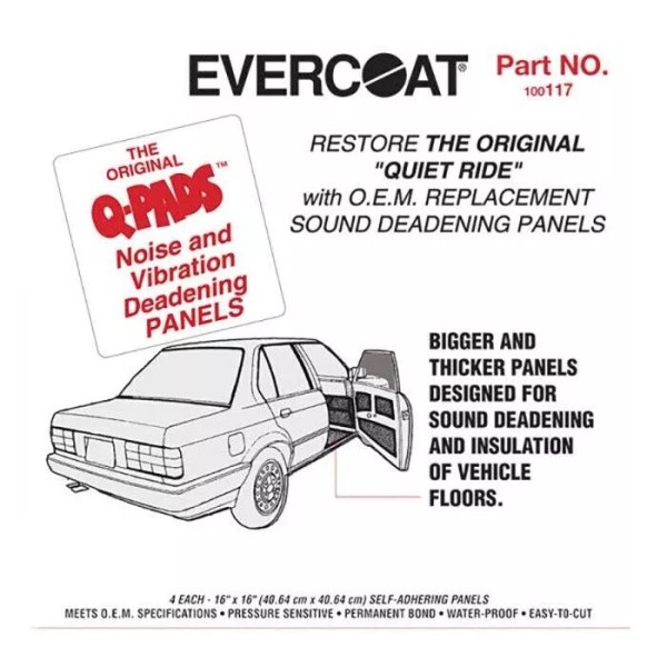 Evercoat Q-Pads 100116 Sound Deadening Panels, 12" x 12", 6