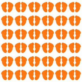 PATIKIL Foot Shape Carpet Markers 36 Pairs Nylon Flow Spot Markers Colorful Hook and Loop Marker Dot Class Sroom Kids Teacher Supplies Orange