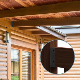 Rasugarlary 8 Pcs 2 x 4 Fence Brackets(Actually 2"x3.5"), Deck Railing Bracket Connectors with Screws for Wooden Stair Fence Railings Handrail, Black