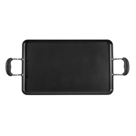 Restaurantware-Met Lux 19 x 11.7 Inch Double Burner Griddle, 1 No-Stick Flat Top Grill - Cool Touch Handles, Compatible With Gas And Electric, Aluminum Griddle Pan, Even-Heating, For Eggs