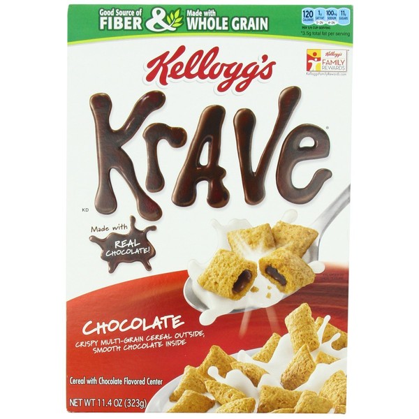 Kellogg's Krave Chocolate Cereal, 11.4-Ounce (Pack of 4)