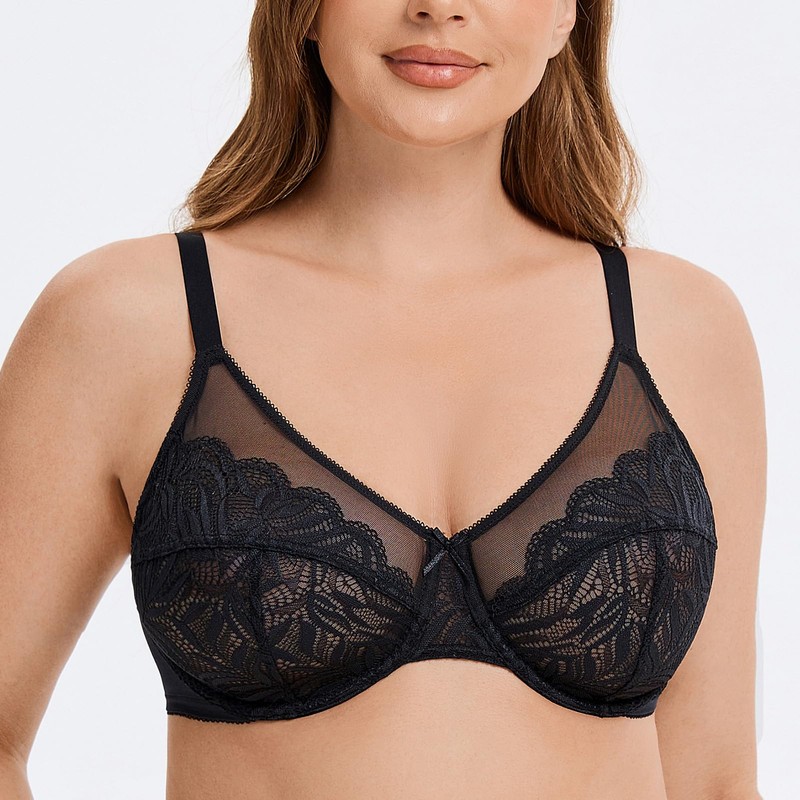 MELENECA Women's Minimiser Bra for Large Bust Underwired Bra Large