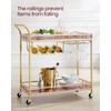VASAGLE Bar Cart Gold, Home Bar Serving Cart, Wine Cart