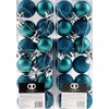 Set Of 24 Mini Christmas Shine Glitter Tree Baubles Decorations