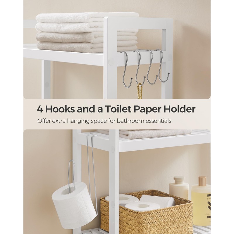 SONGMICS Over The Toilet Storage, 3-Tier Over Toilet Bathroom Organizer
