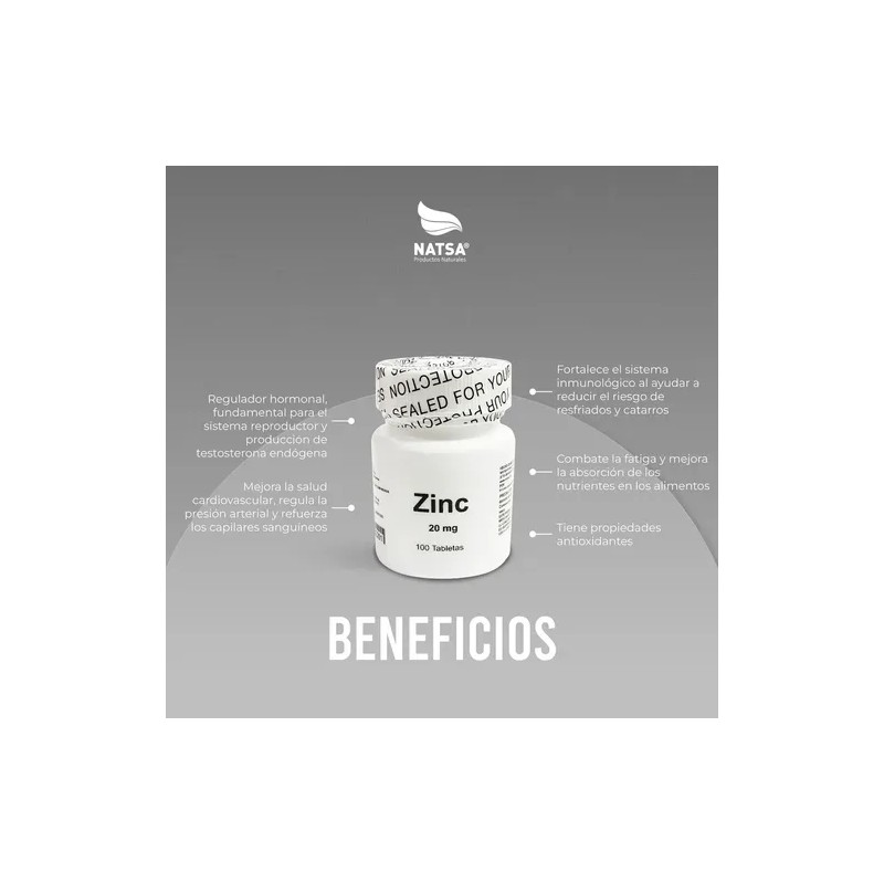 Zinc 20 Mg, 100 Tabletas Sabor N/a