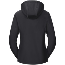 Pursky Coats For Women Jacket Softshell Fleece Lined Coat Lightweight Waterproof Windbreaker With Hooded Outdoor Hiking Dark Grey 2XL