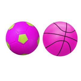 ABAJI Toy Pink Basketball Soccer Rubber Ball 5 inch Kids Toddler Play Indoor Outdoor