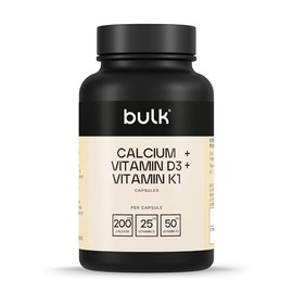 Bulk Calcium, Vitamin D3 und Vitamin K1-Kapseln, 1000 mg, Packung mit 90, Verpackung Kann Variieren