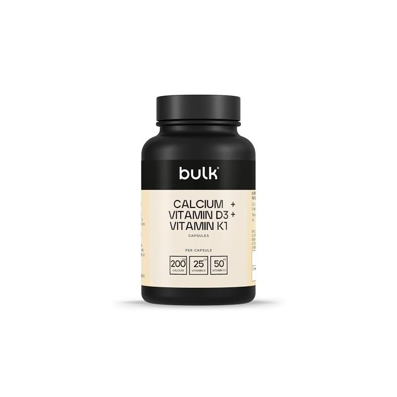 Bulk Calcium, Vitamin D3 und Vitamin K1-Kapseln, 1000 mg, Packung