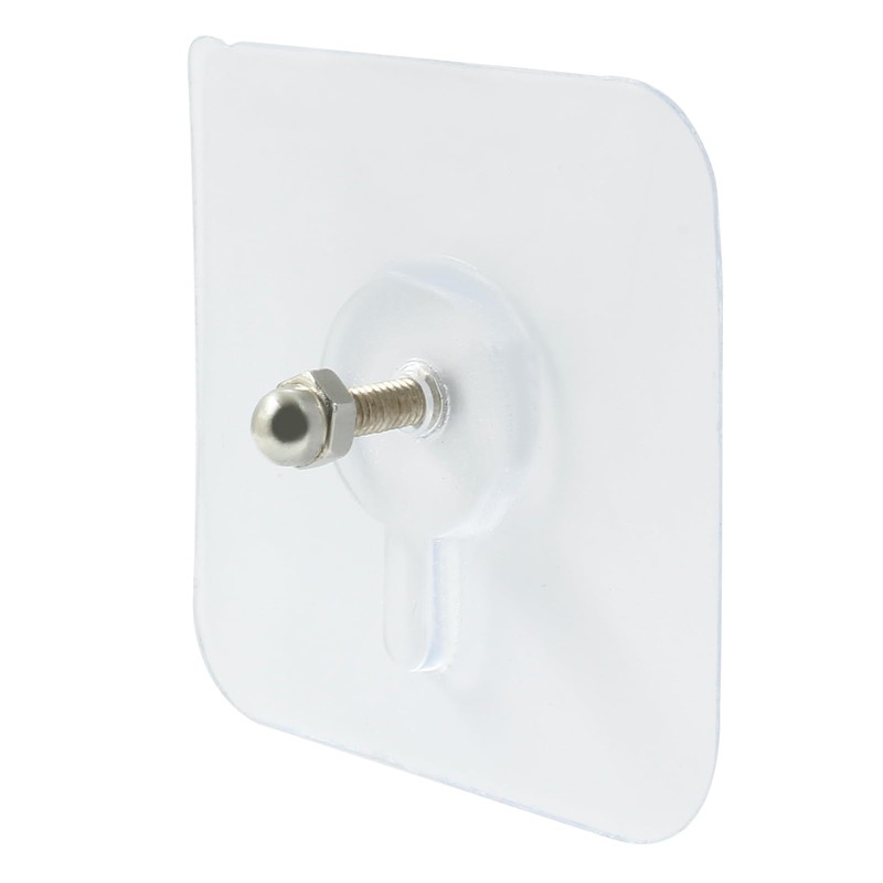 Moicstiy Adhesive Hooks Screw Hanging Wall Hooks Transparent Waterproof Reusable