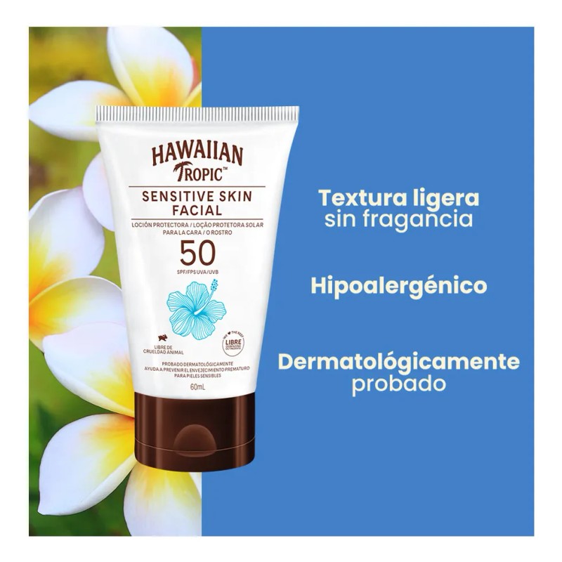 Protector Hawaiian Tropic Sensitive Skin Facial Fps50 60ml