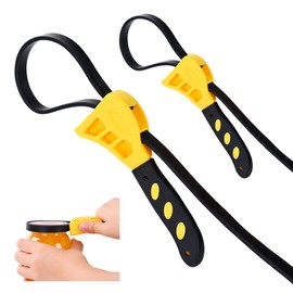 Supuse Rubber Strap Wrench- 2pcs Set Oil Filter Strap Wrench, 24-Inch & 19.7-Inch Adjustable Rubber Strap Wrench Set Tool for Oil Filters, Jars, and Plumbing with Reinforced Rubber