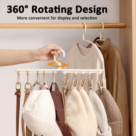 Clothes Hanger with 5 Clips and 5 Hooks Laundry Drying Rack 2 Pack, Clothes Drying Rack Leggings Hangers for Closet Windproof Clip for Drying Socks, Bras, Towel, Hats, Underwear, Baby Clothes