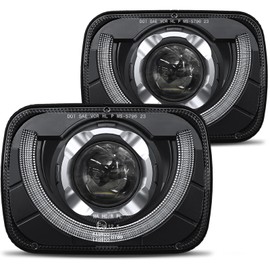 HWSTAR 2025 2000% Bright 5x7 7x6 H6054 Led Headlights Compatible w/Jeep Wrangler YJ Cherokee XJ [DOT][Anti-glare][DRL Turn Signal] Sealed Beam Ford Chevy Express GMC Savana Toyota Nissan D21 etc