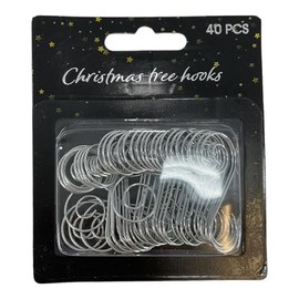 Pinnacle Peak Trading Company 40 Piece Spiral Silver Christmas Tree Ornament Hooks for Decorations 1.5 Inch