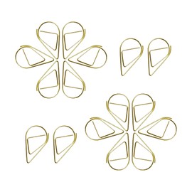 Gold Paper Clips 150 Pieces Water Drop Paper Clips, Golden Droplet Paper Clips Metal Paper Clips Clamps Small Teardrop Paper Clips for Office School Document Organizing(15 x 25mm)