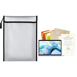 GDOMI Fireproof Document Bag with Zipper, 15”x 11” Fireproof Waterproof Document Bag for Valuables, Legal Documents Safe