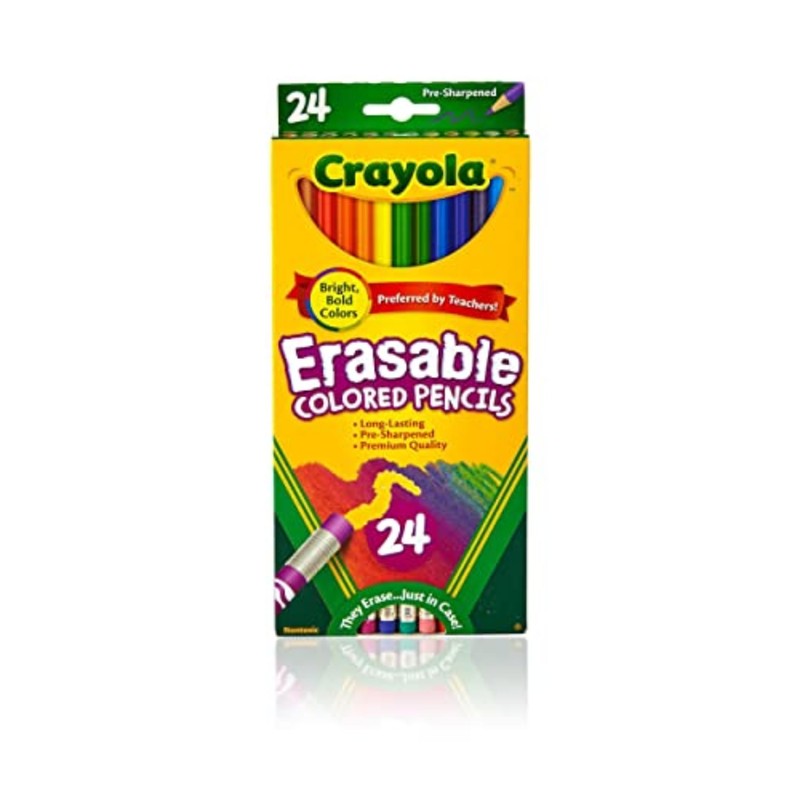 Crayola Erasable Colored Pencils (24ct), Kids Coloring Pencils for Coloring