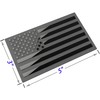 Metal American Flag Emblem Decal, Black, 5"x3", 1 Pair